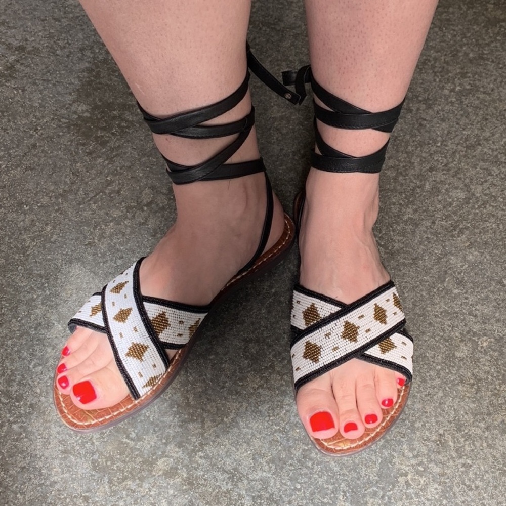 Sam Edelman Gladiator Beadwork Luisa Sandals, Size 9.5 - Picture 4 of 16